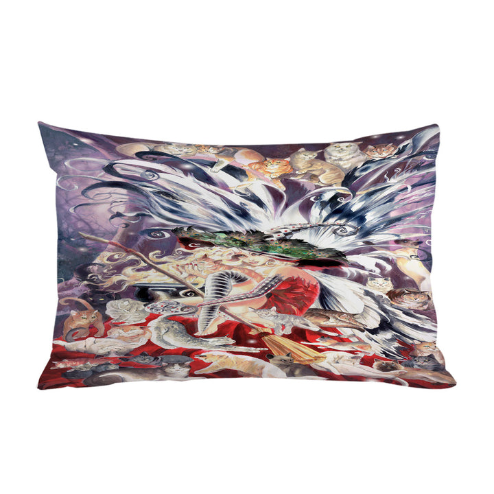 Fairytale Art Faerie Witch of Cats Pillow Case Covers