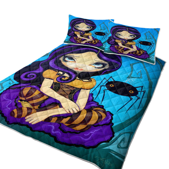 Fairytale Art Spider and Little Miss Muffet Coverlet