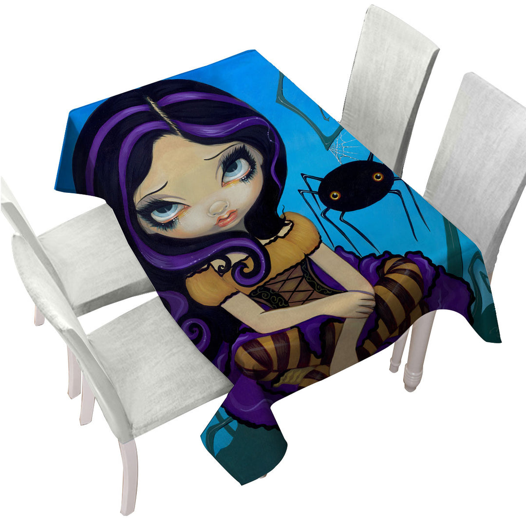 Fairytale Art Spider and Little Miss Muffet Custom table cloth