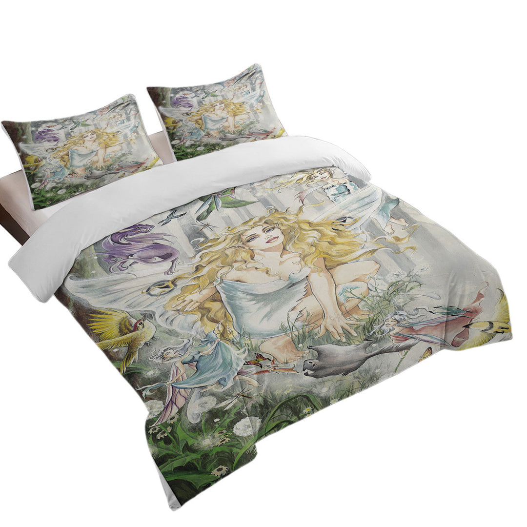 Fairytale Drawings Aria Fairy and Friends Duvet Cover