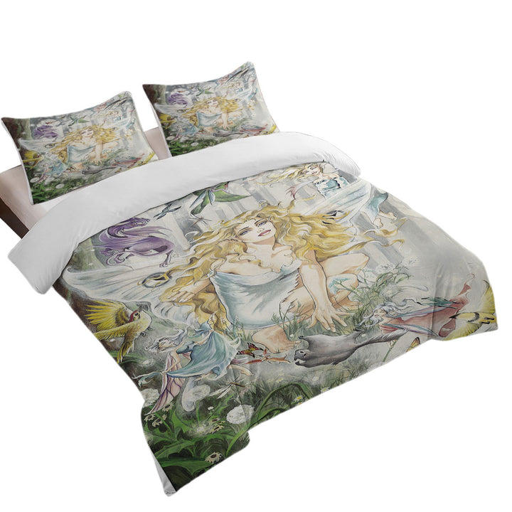 Fairytale Drawings Aria Fairy and Friends Duvet Cover