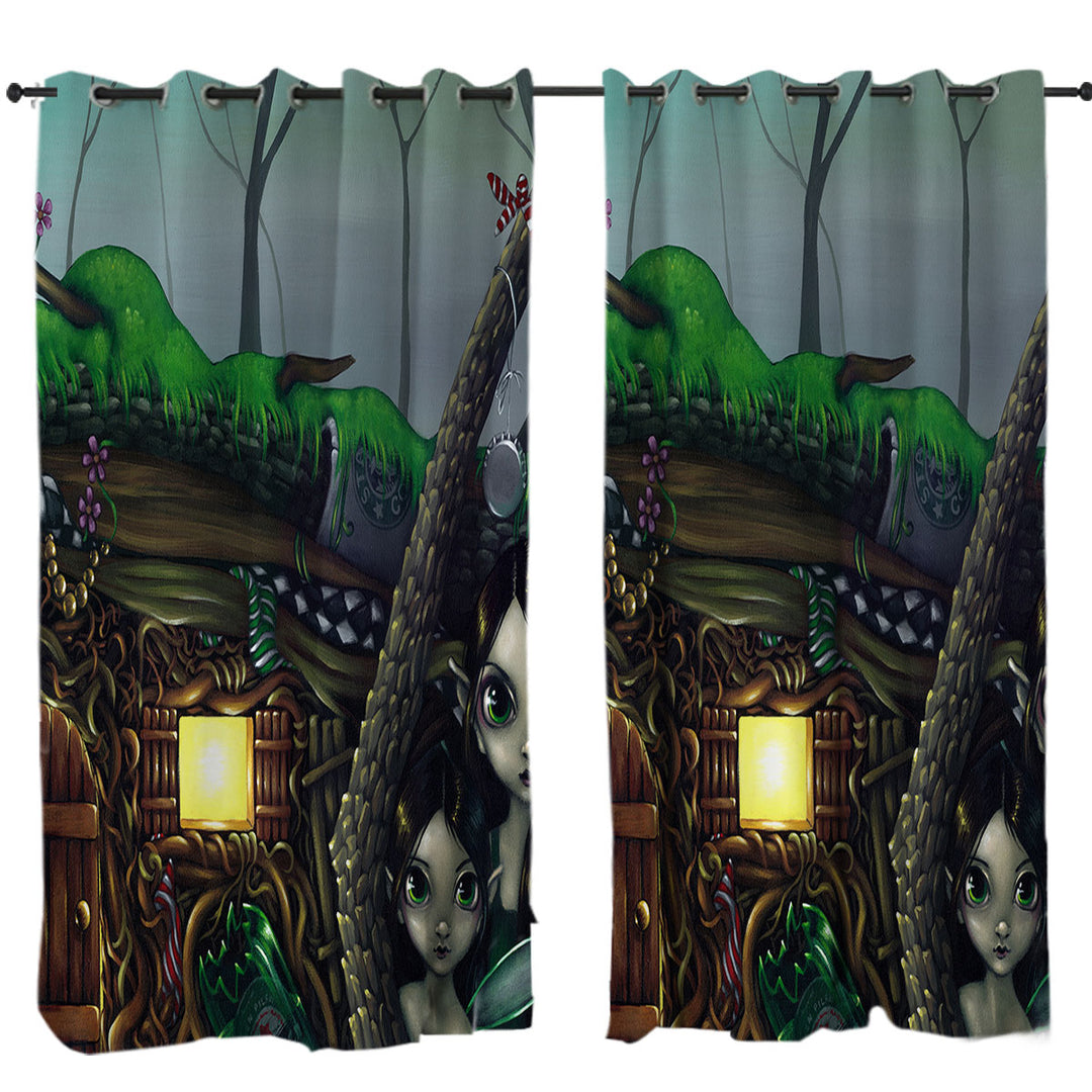 Fairytale Fairy Dwelling Underhill House Curtain