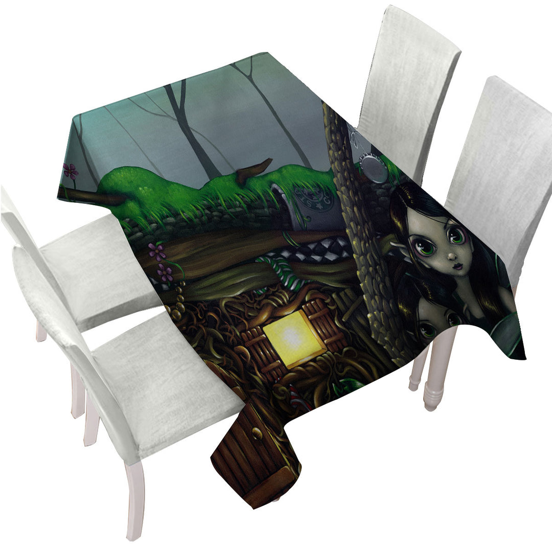Fairytale Fairy Dwelling Underhill House Tablecloth