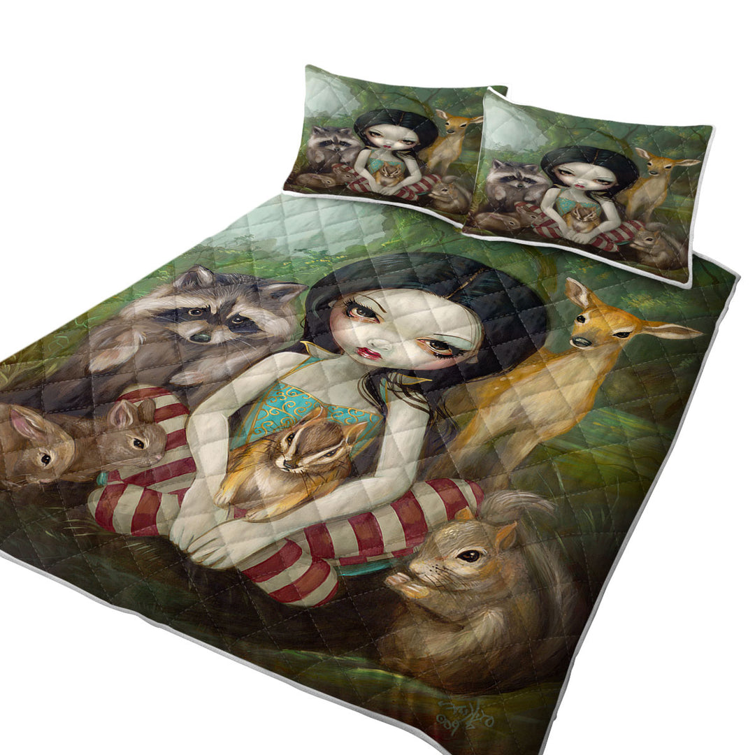 Fairytale Forest Snow White and Her Animal Friends Coverlets