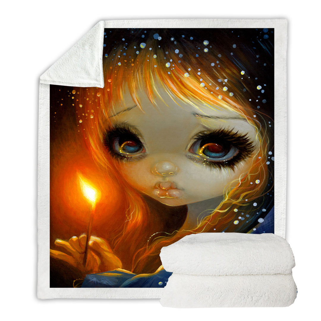 Fairytale Gothic Art the Little Match Girl Tapestry