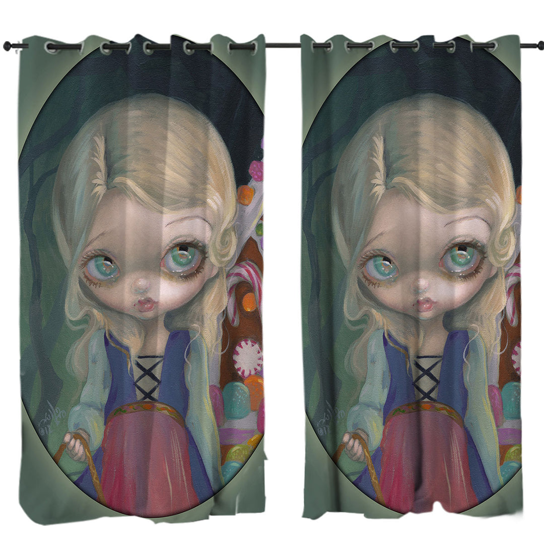 Fairytale Kids Art Gretel House Made of Candy Drapery