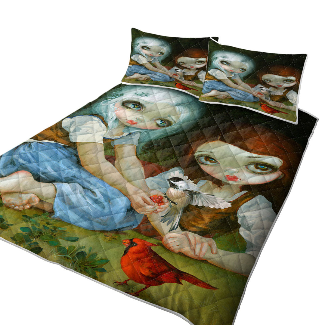 Fairytale Sisters Snow White and Rose Red King Size Bedspreads