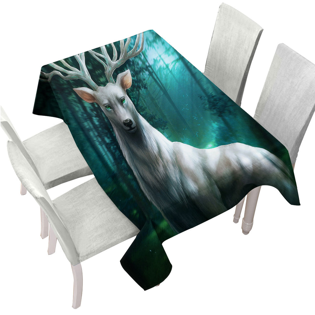Fantasy Animal Art Forest Deer God Tablecloth
