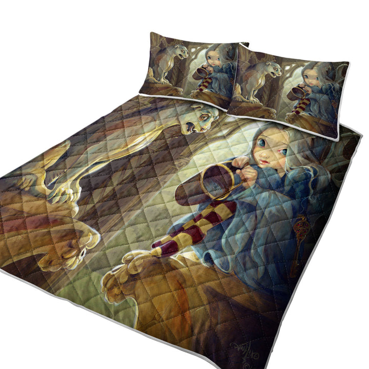 Fantasy Art Alannah and the Gargoyle California King Quilt Sets
