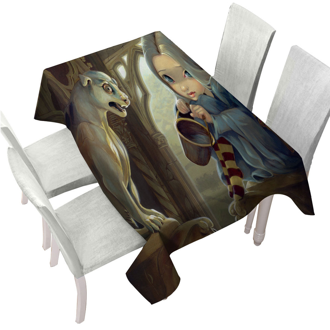 Fantasy Art Alannah and the Gargoyle Tablecloths