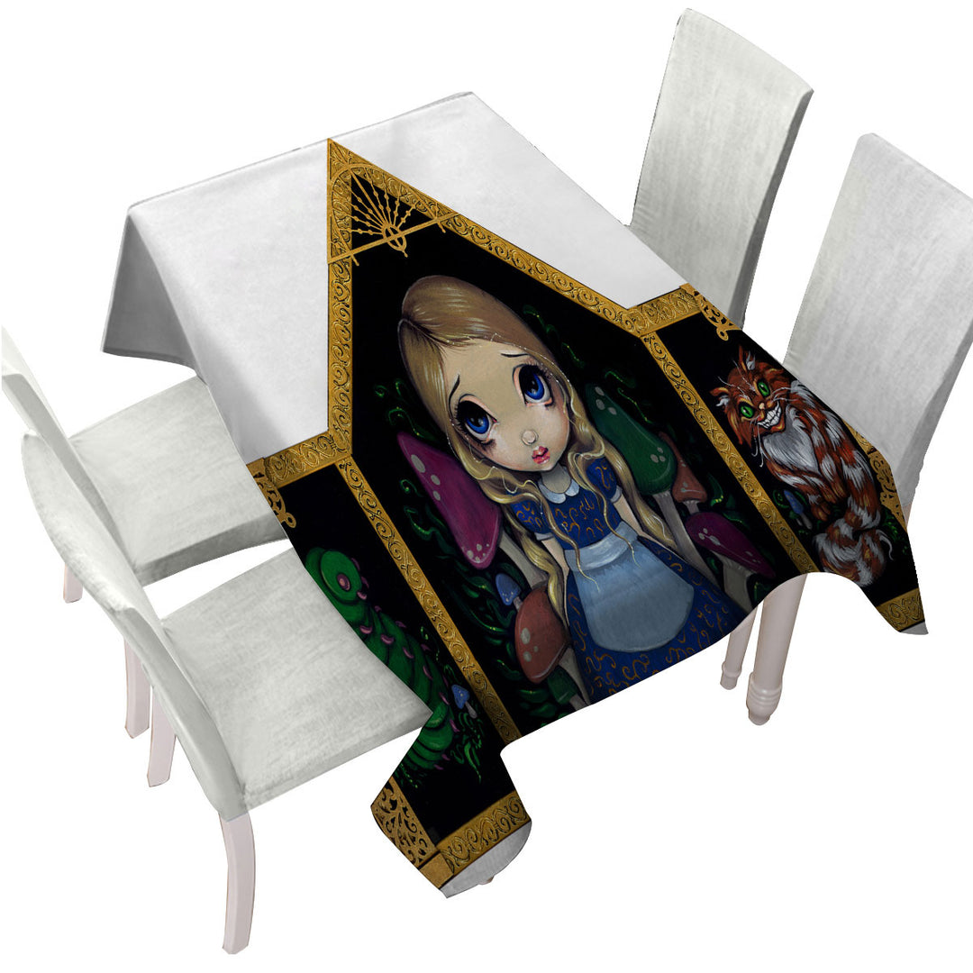 Fantasy Art Alice and Friends Printed Tablecloth