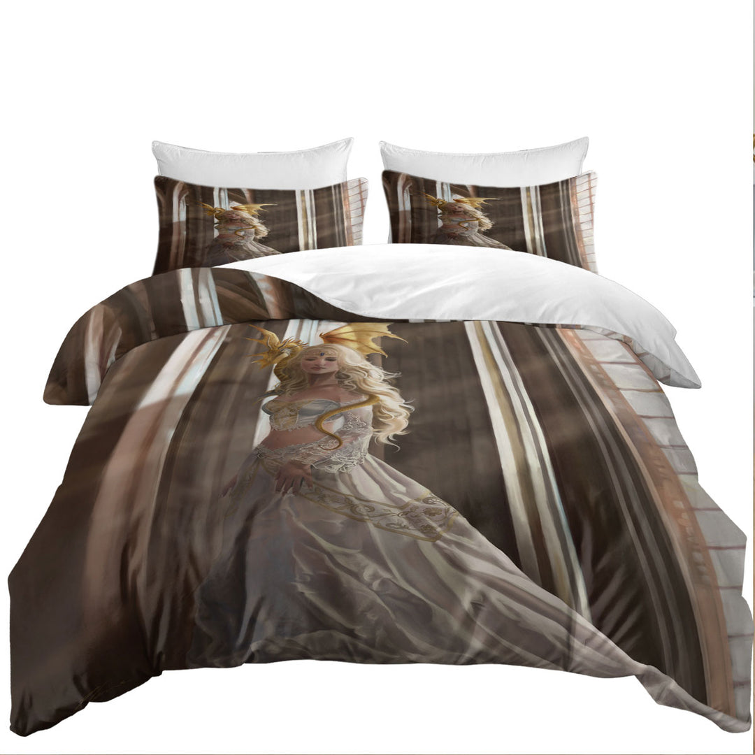 Fantasy Art Asiria Beautiful Dragon Princess Coverlet