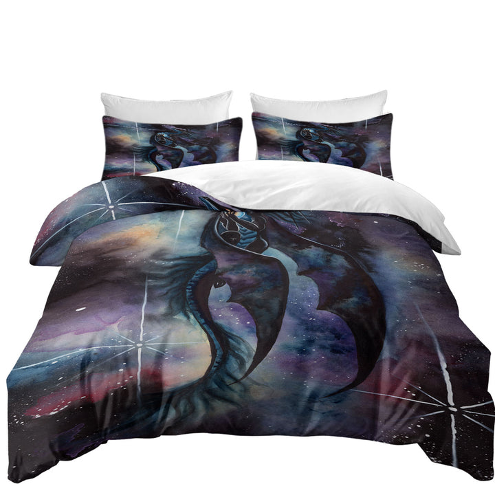 Fantasy Art Carried by Darkness Space Dragon Coverlet