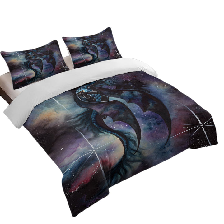 Fantasy Art Carried by Darkness Space Dragon Duvet Covers