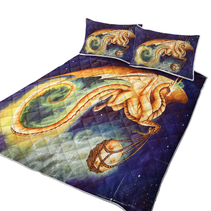 Fantasy Art Carry the Moon Dragon Quilts for sale