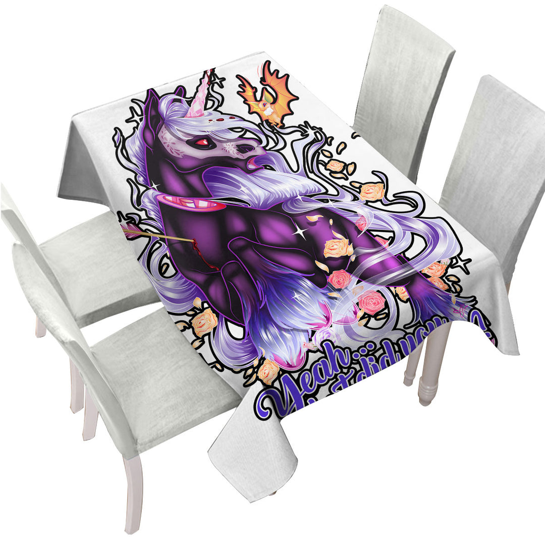 Fantasy Art Dying Rudicorn Cool Quote Custom table Covers