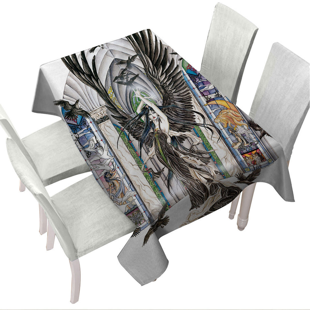 Fantasy Art Fairy of Ravens Custom tablecloths