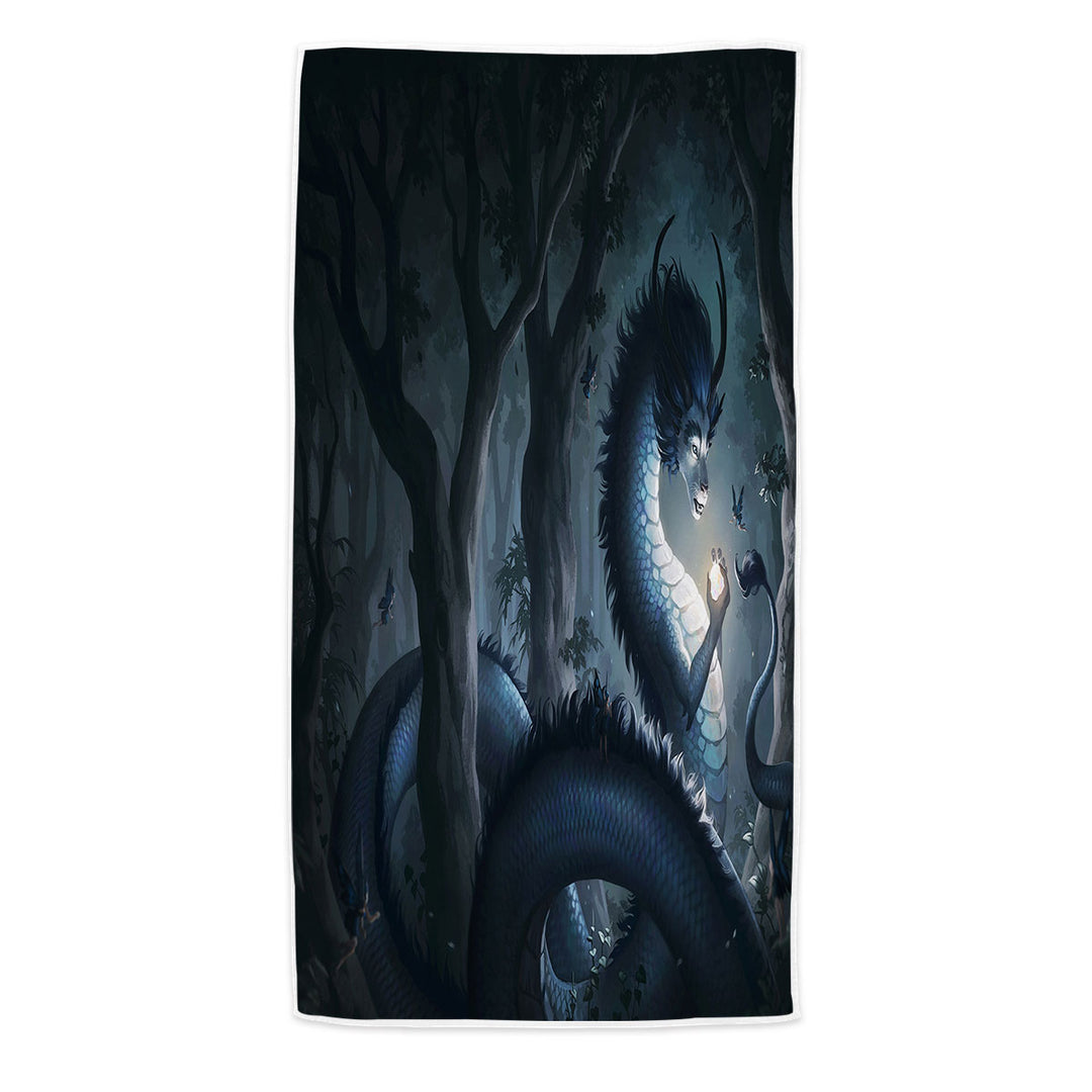 Fantasy Art Forest Dragon Beach Towel