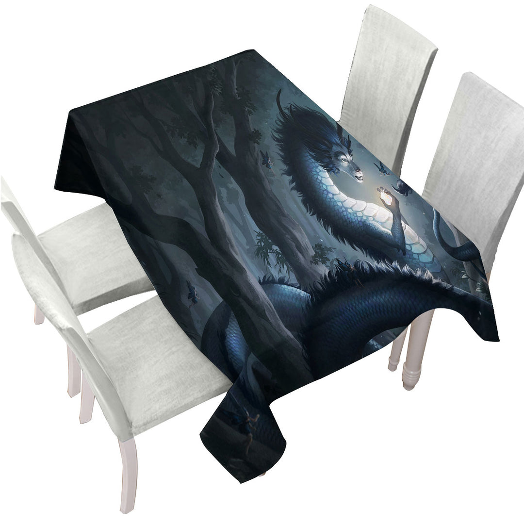 Fantasy Art Forest Dragon Tablecloths