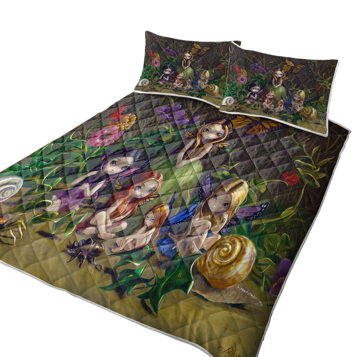 Fantasy Art Forest Gathering of Faeries King Size Bedspreads