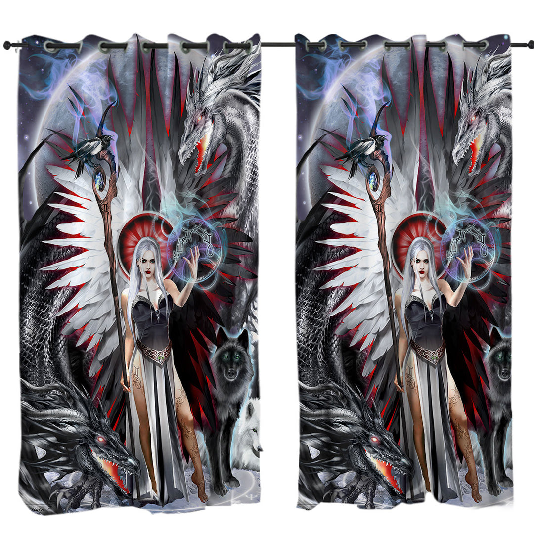Fantasy Art Gemini Cool Angel and Friends Curtain