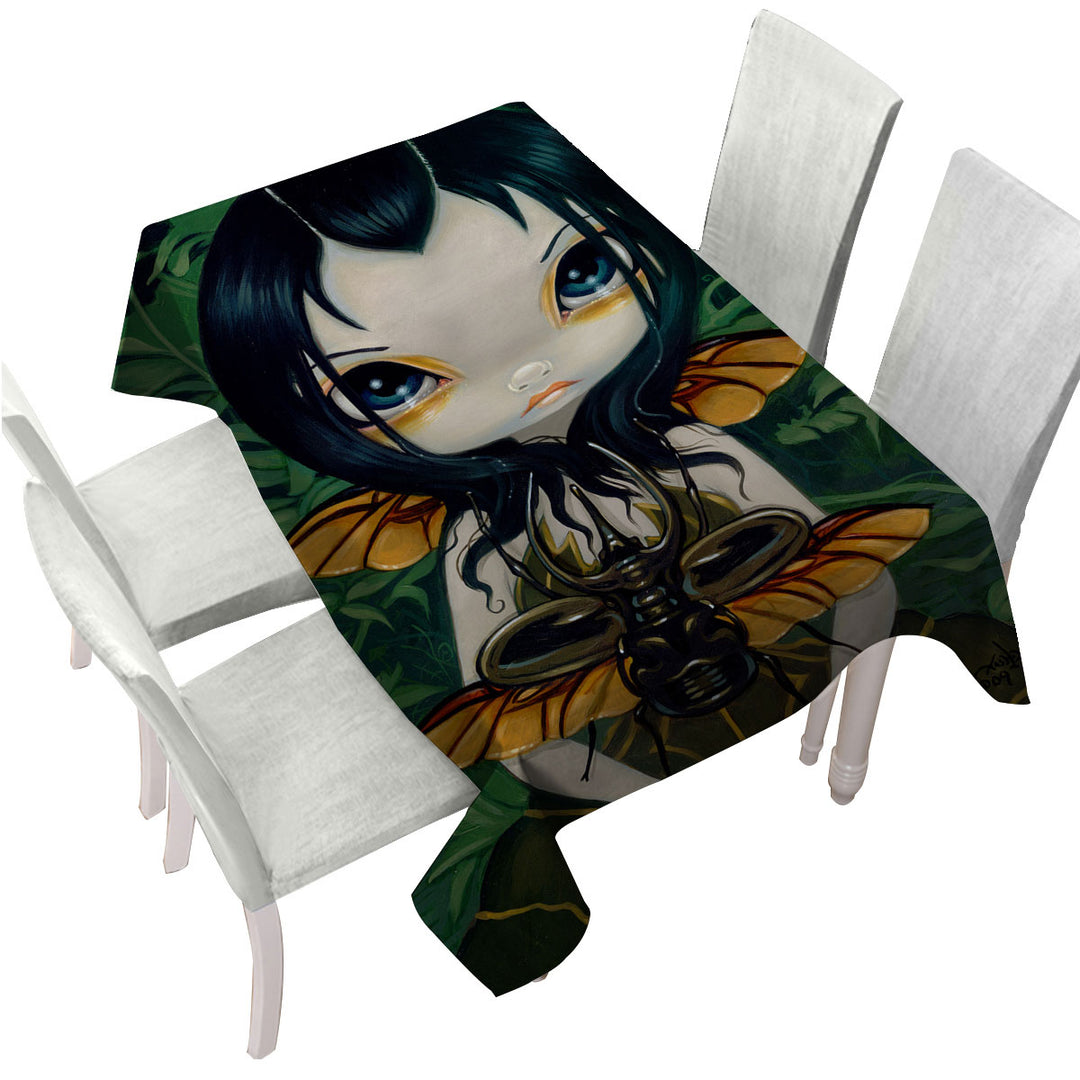 Fantasy Art Lovey Fairy Beetle Wings Tablecloths