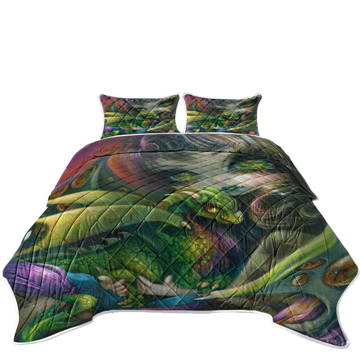 Fantasy Art Painting Darling Dragonling and Fairy Quilts