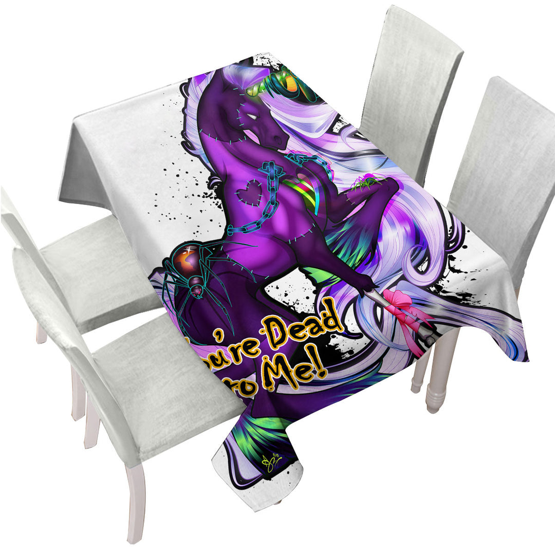 Fantasy Art Purple Rudicorn and Spider Cool Quote Table Cover