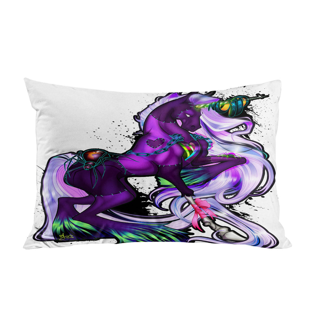 Fantasy Art Purple Rudicorn and Spider Pillowcases