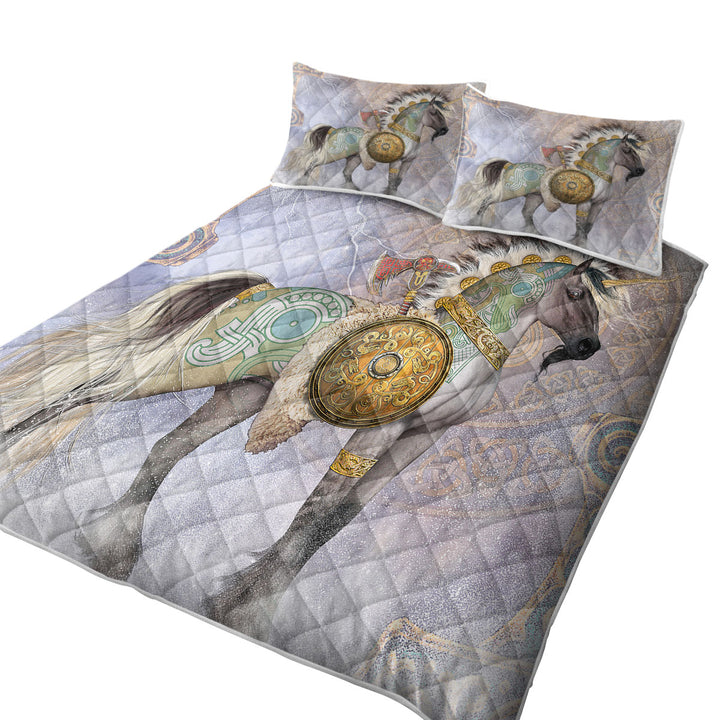 Fantasy Art Starfire the Native Warrior Unicorn Coverlet
