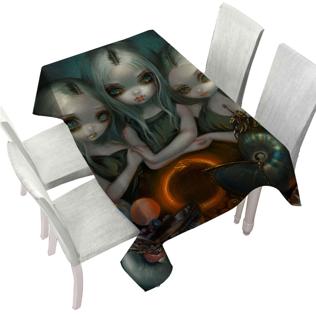 Fantasy Art Three Maidens Allegory of Infinity Table Cover