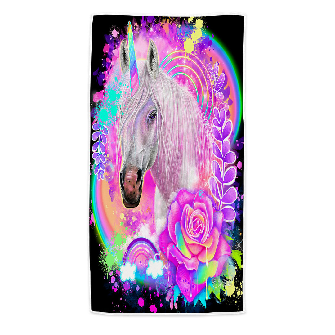 Fantasy Art Unicorn Girls Beach Towels