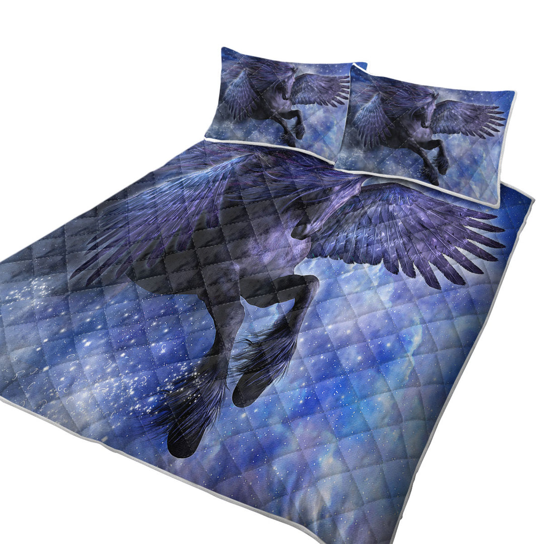 Fantasy Art the Magical Dark Angel Horse Quilts for Beds
