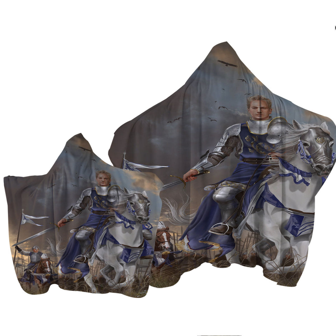 Fantasy Art the Usurper Two White Knights Towel Hoodie