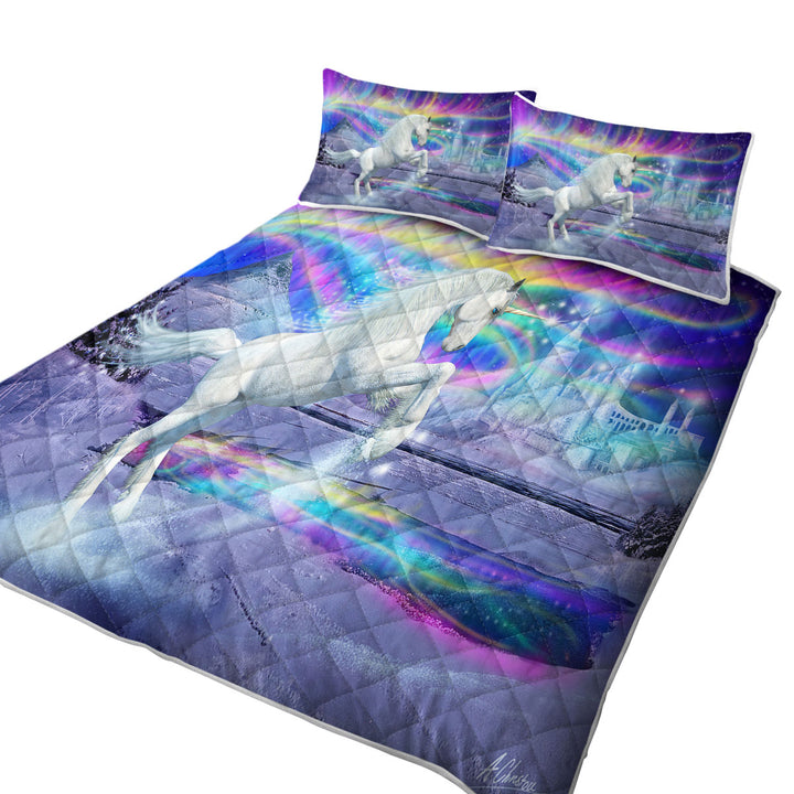 Fantasy Artwork Starborn Unicorn King Size Quilt Sets