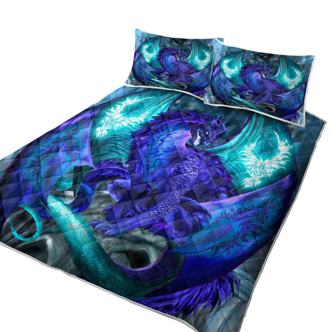 Fantasy Creature Omen Purple Dragon Coverlets
