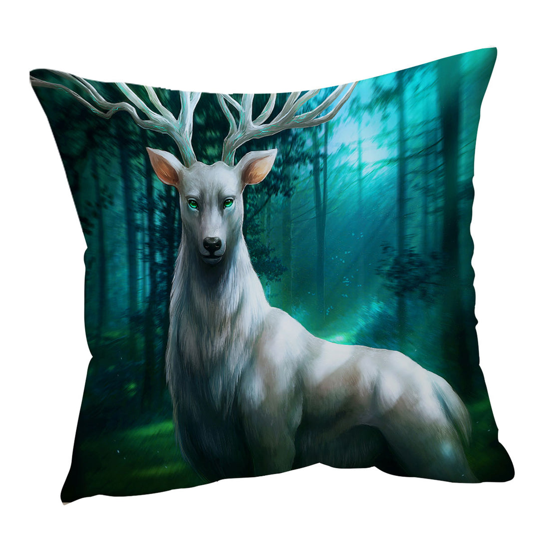 Fantasy Cushion Covers with Animal Art Forest Deer God