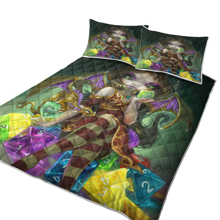 Fantasy Dragon and Fairy Dice Dragonling Princess Coverlets