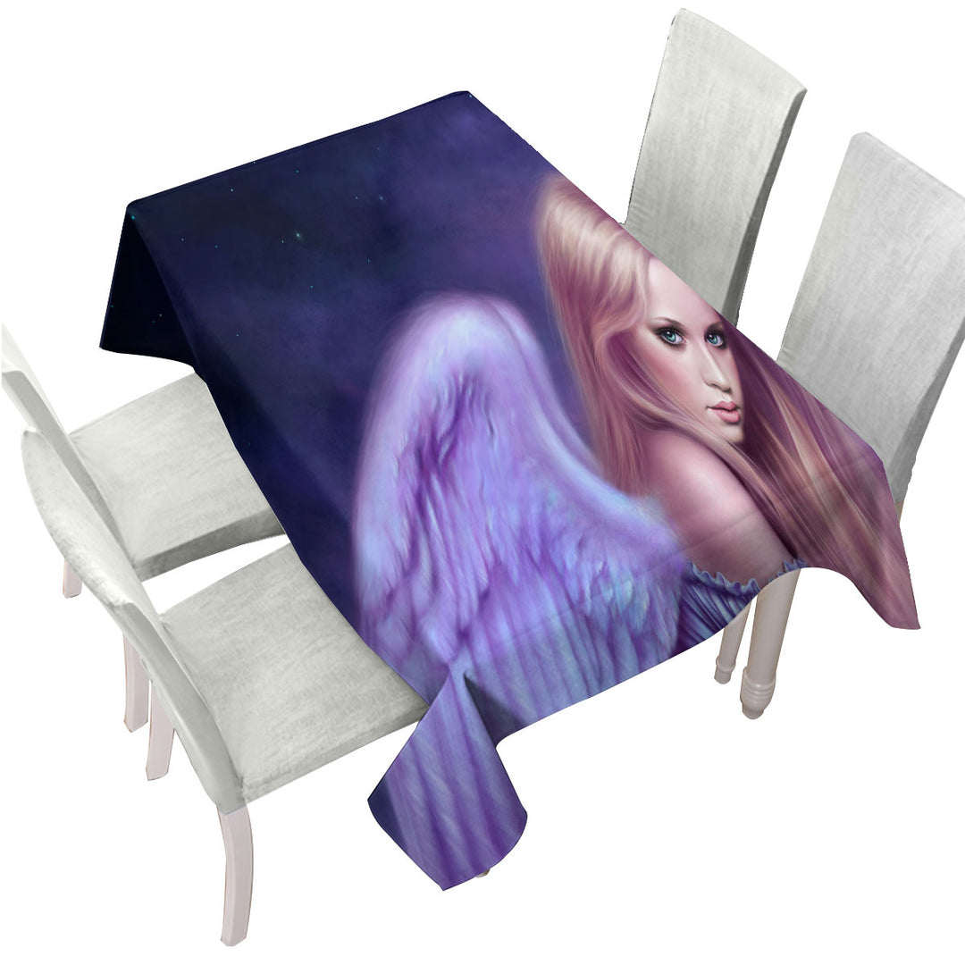 Fantasy Drawing Seraphina the Beautiful Angel Tablecloths