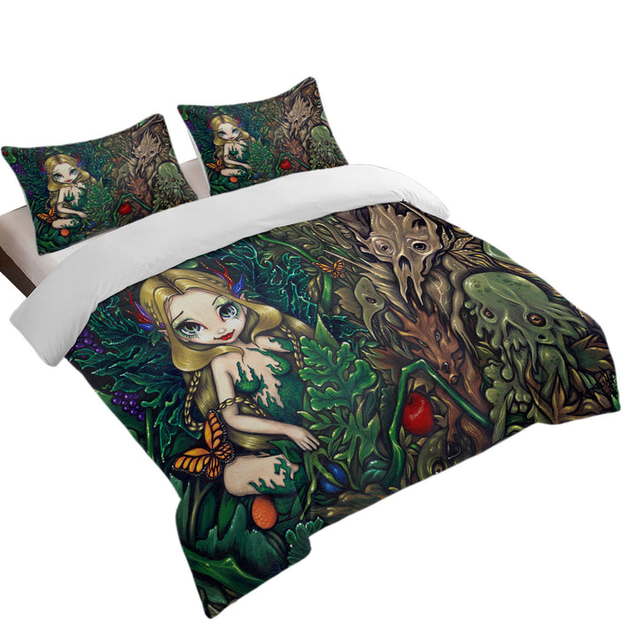 Fantasy Fairy of Summer and Hobgoblins of Autumn King Duvet Cover set