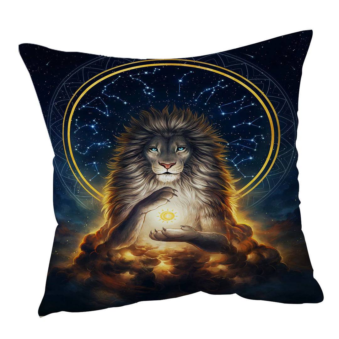 Fantasy Lion Throw Pillows God the Soul Keeper