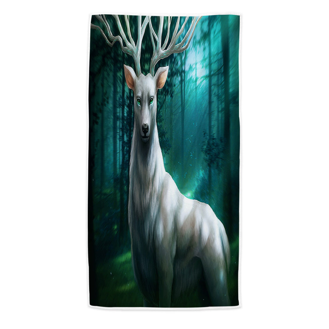 Fantasy Microfibre Beach Towels with Animal Art Forest Deer God