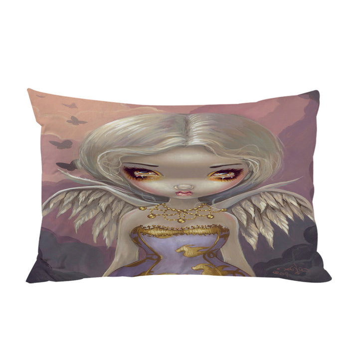 Fantasy Painting Angel in Lilac throw pillow case covers