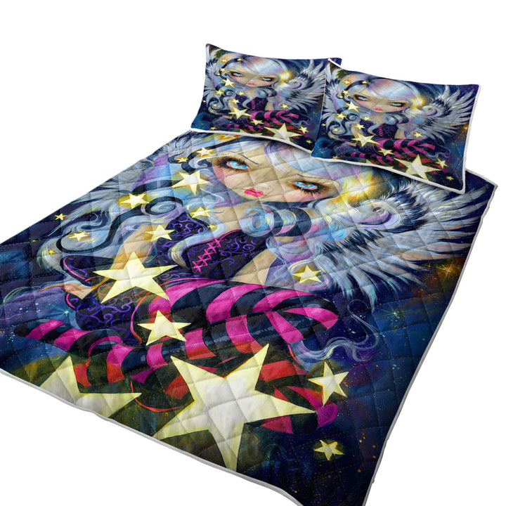 Fantasy Painting Angel of Starlight Coverlet