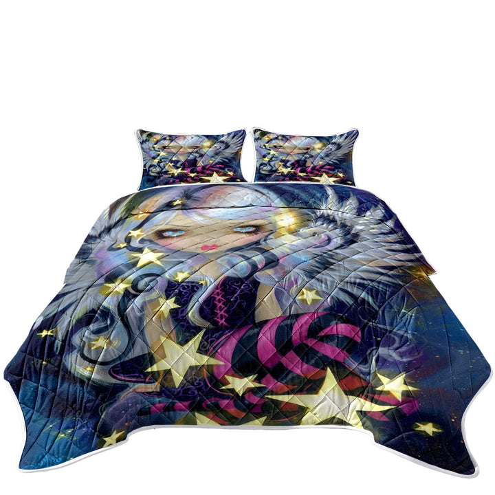Fantasy Painting Angel of Starlight Quilts for Beds