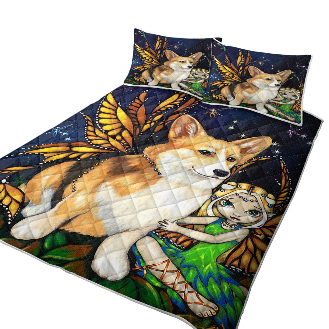 Fantasy Pet Dog Corgi of the Faeries Daybed Covers Sets