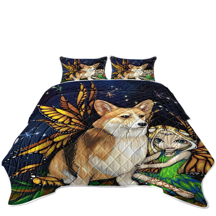 Fantasy Pet Dog Corgi of the Faeries Quilt shop near me