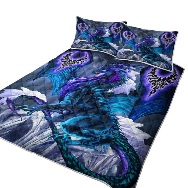 Fantasy Relic Blue Dragon Quilt