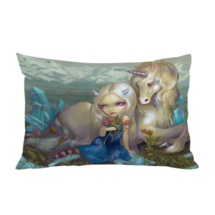 Fantasy World Maiden Fiona and the Unicorn Pillowcase