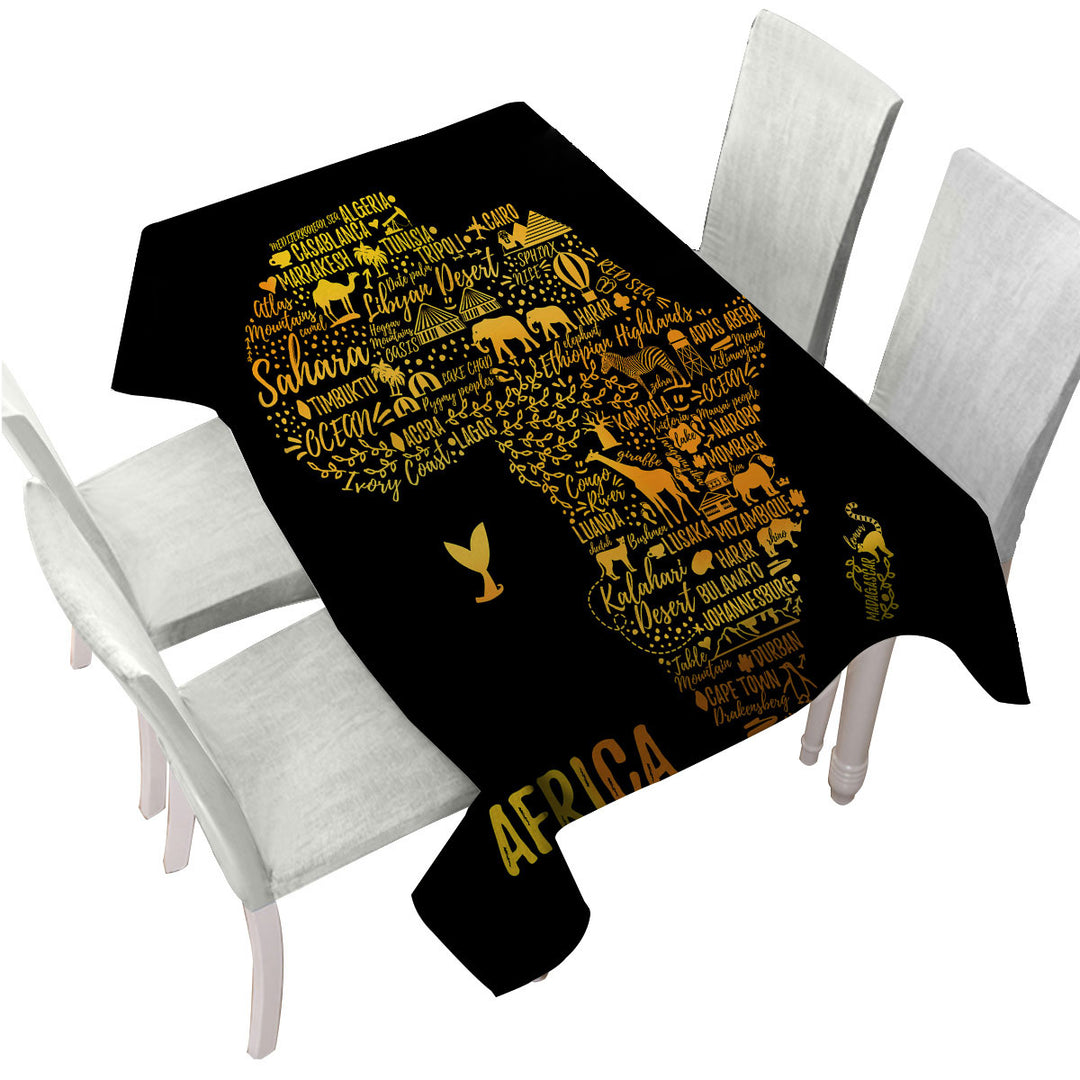 Fascinating Africa The African Continent Custom table Covers